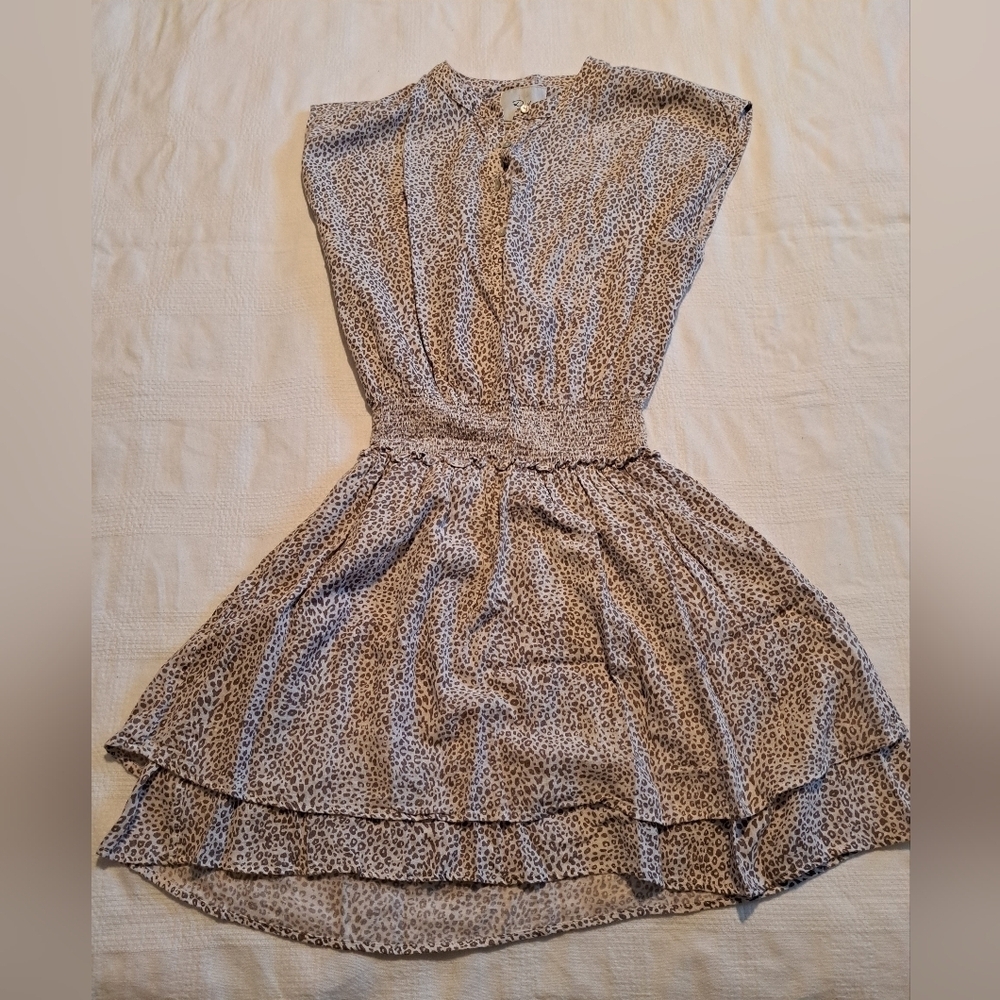 Rails women's size Small Angelina Sand Cheetah linen blend dress EUC